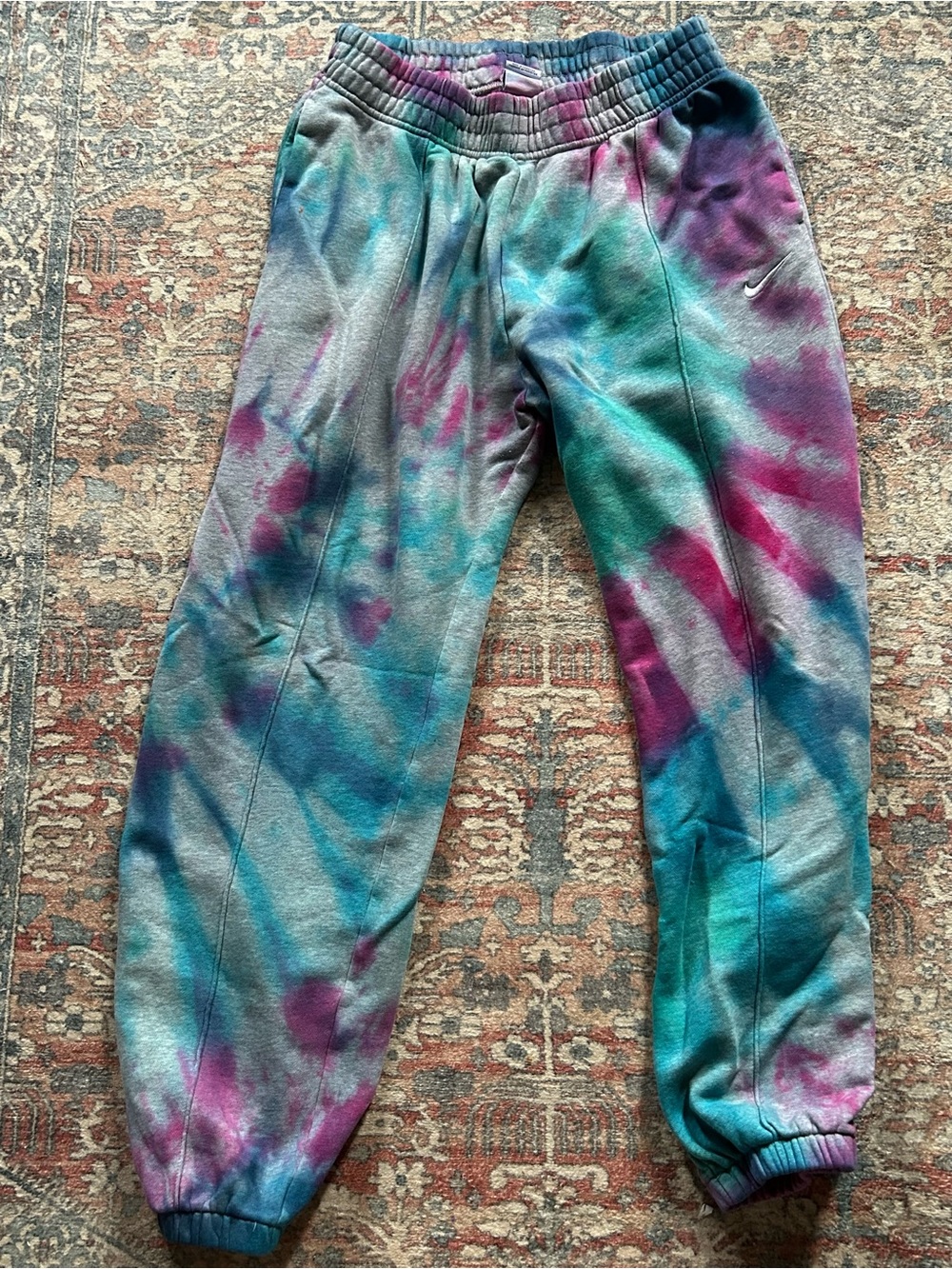 Nike Custom Tie Dye High Rise Baggy Sweatpants